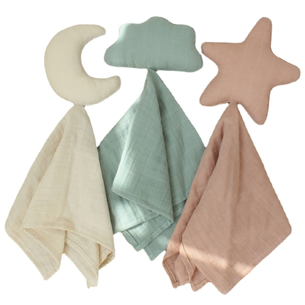 100% Organic Cotton Muslin Security Blanket Face Squares