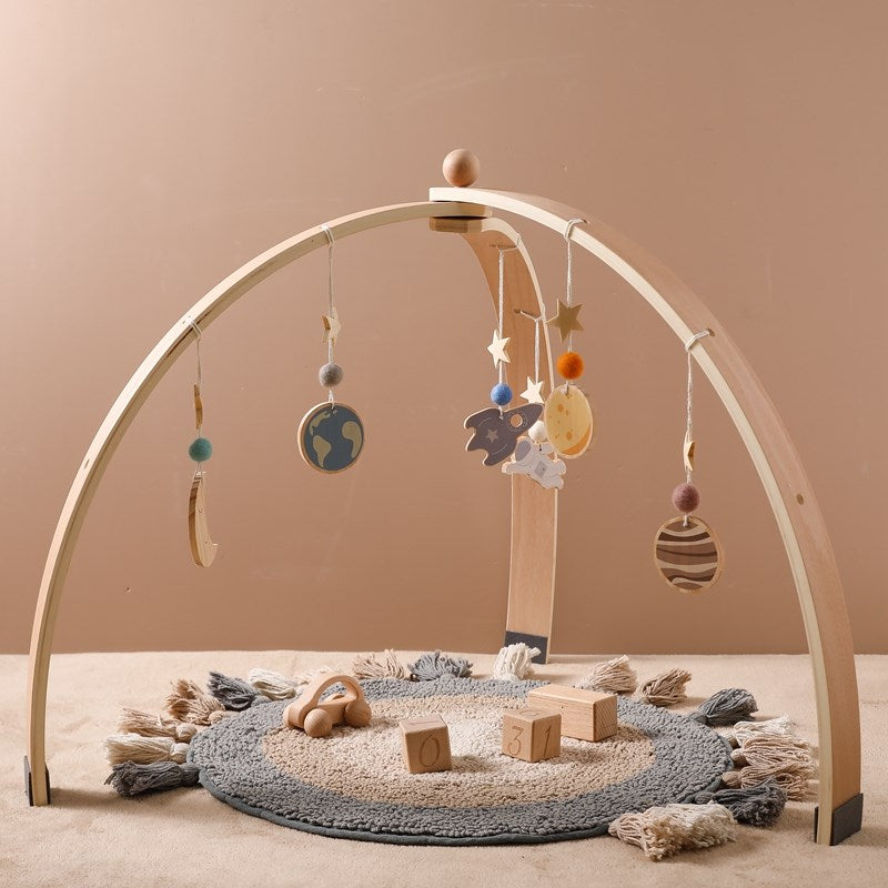 Natural Wood Foldable Baby Activity Gym