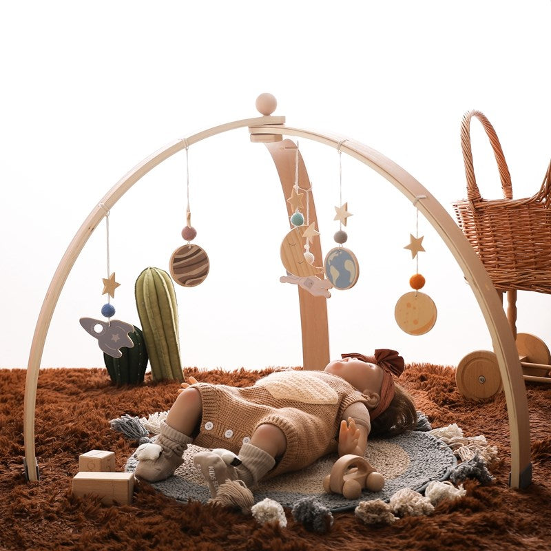 Natural Wood Foldable Baby Activity Gym